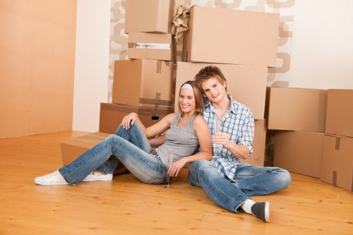 Storage boxes and organized household items in Rushgreen Storage