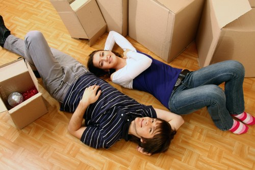 Boxes and furniture stored neatly inside a Rushgreen self storage unit