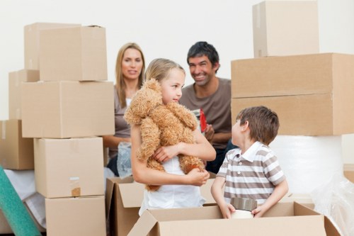 Organized student storage unit in Rushgreen with labeled boxes